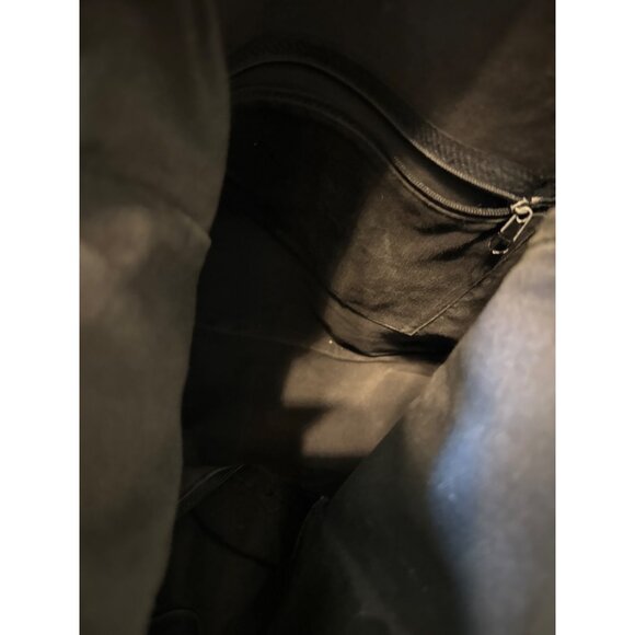 VTG Anna Corinna Black Leather Mid City Large Fold Over Tote Satchel - Picture 10 of 10